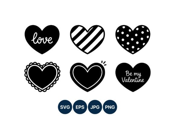 Black and White Decorative Hearts Vector: A Versatile Design Resource for Modern Creators