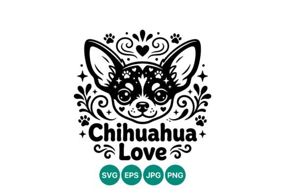 Chihuahua Love Decorative Black White