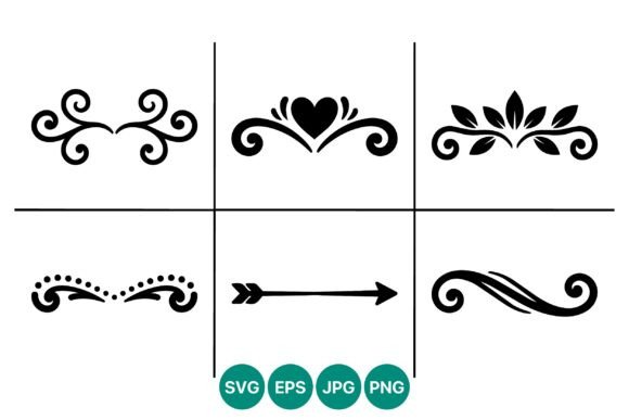 Decorative Black Swirl Vector Art Set: Elevating Modern Design with Timeless Elegance