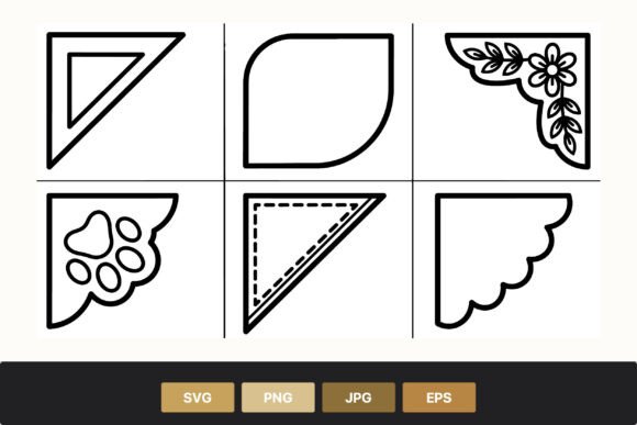 Decorative Black White Corner Borders