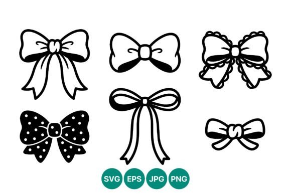 Decorative Bow Line Art Vector