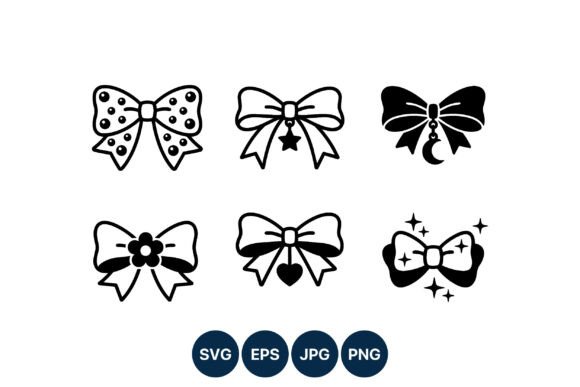 Decorative Bow Vector Line Art Pack