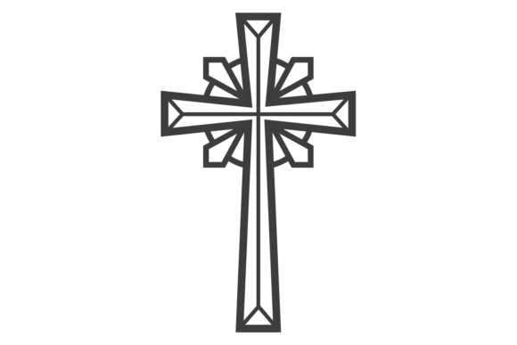 Decorative Cross. Christian Faith Black: Symbolism, Design, and Digital Utility