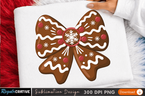 Decorative Gingerbread Bowknot Sublimation Art