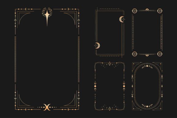 Decorative Golden Tarot Card Frames