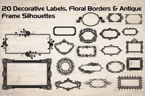 Decorative Labels & Floral Borders