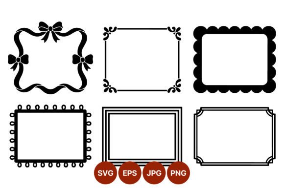 Decorative Rectangular Frames Black