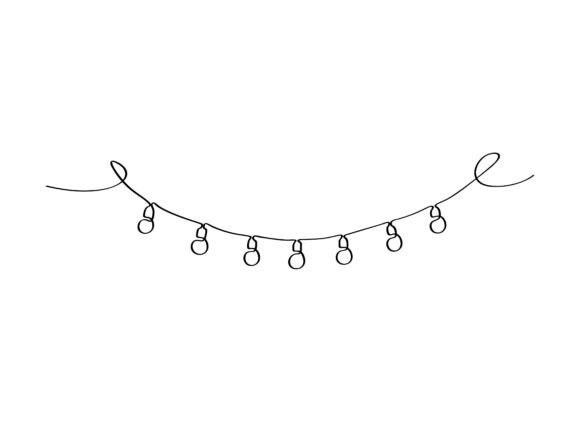 Decorative String Lights Bulbs: Elevating Design with One Line Art Vectors
