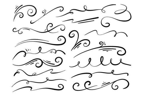 Elegant Decorative Swirl Flourish Bundle Set
