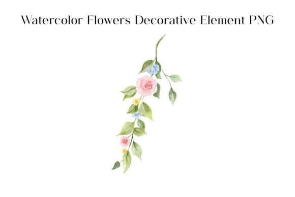 Elevating Digital Design with the Watercolor Flowers Decorative Element PN