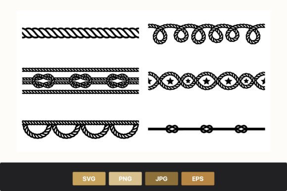 Elevating Visual Identity: The Strategic Value of the Black Rope Decorative Borders Vector Set