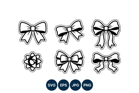 Elevating Visual Identity with Black and White Decorative Bow Clipart