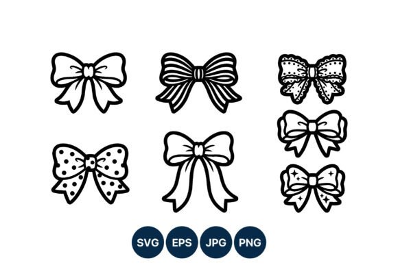 Evaluating Black and White Decorative Bow Ribbons for Digital Design