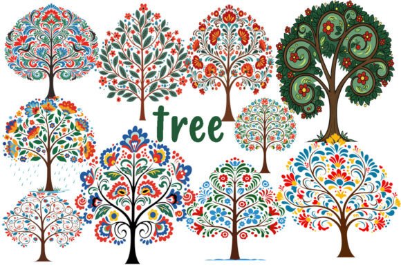 Evaluating the Decorative Folk Art Tree Floral Pattern for Commercial and Personal Use