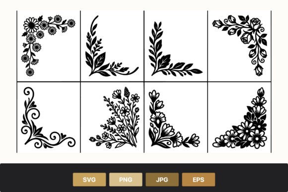 Floral Corner Decorative Black and White: Elevating Design with Timeless Elegance
