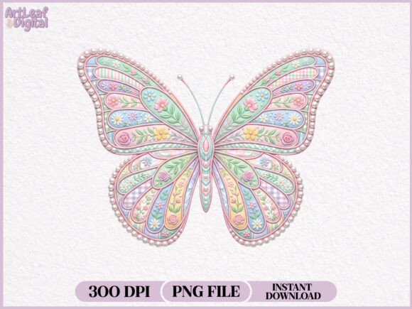 Floral Decorative Butterfly PNG for Creators