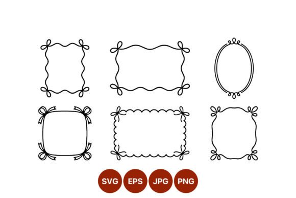 Hand Drawn Frames with Bows