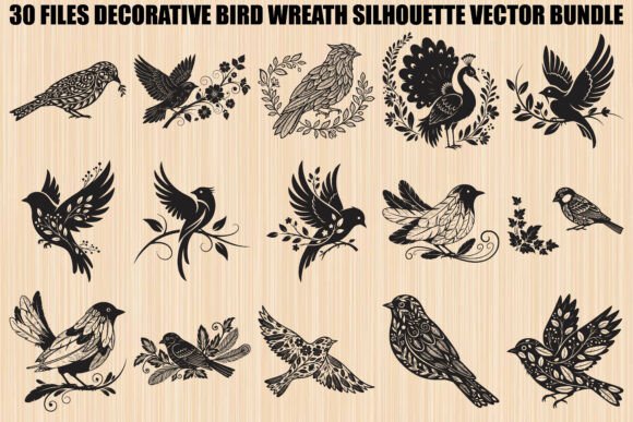 Integrating the Decorative Bird Wreath Silhouette Bundle into Professional Creative Workflows