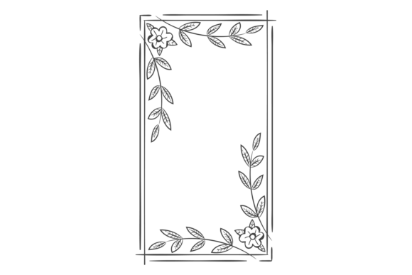 Square Floral Frame with Decorative Branches: Elevating Your Visual Design