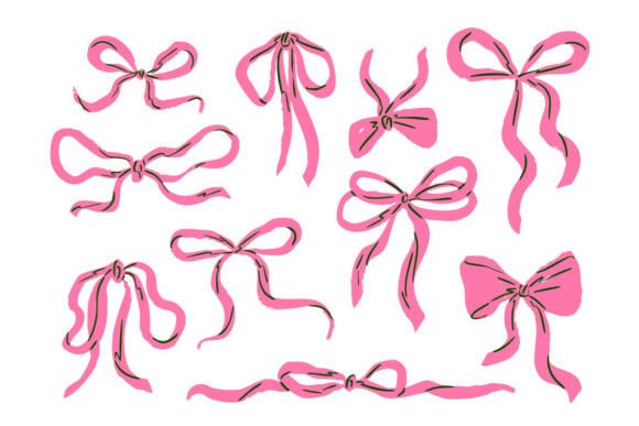 The Art of Whimsy: Elevating Design with Hand-Drawn Pink Ribbon Bow Doodles
