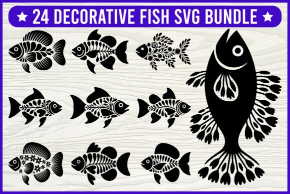 Unlocking Creative Potential with the 24 Decorative Fish SVG Bundle