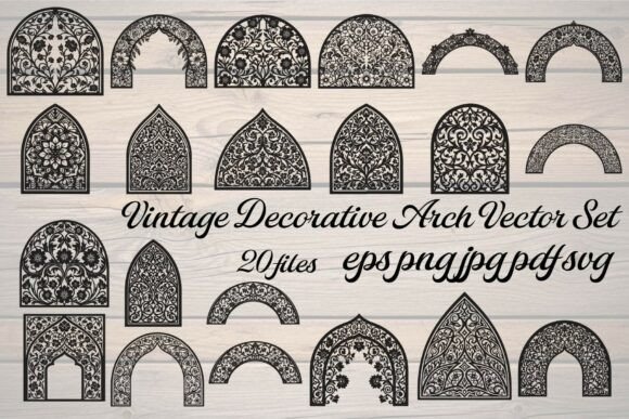 Vintage Decorative Arch Vector Set