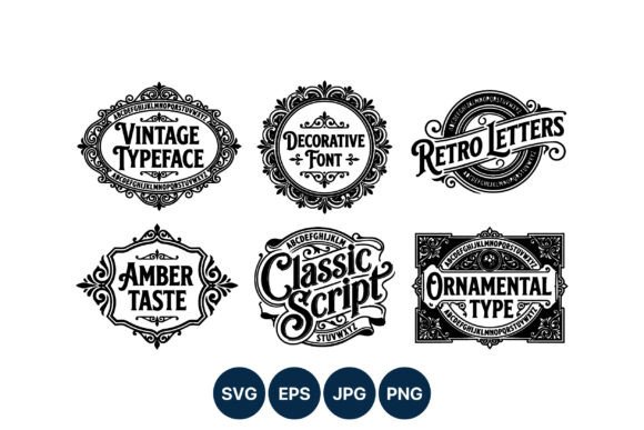 Vintage Decorative Font Retro Letters Guide