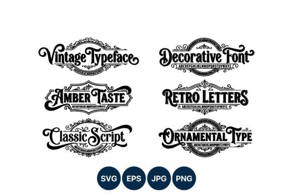 Vintage Retro Decorative Font Vector
