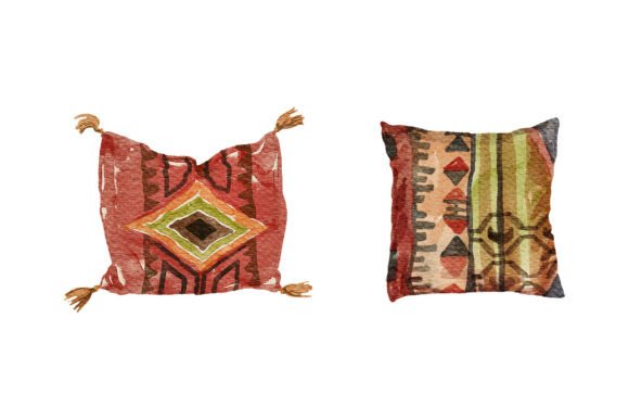 Watercolor Arabic Pillows Set