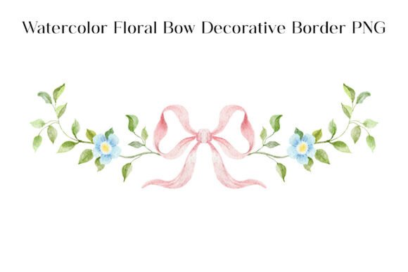 Watercolor Floral Bow Decorative Border: Elevating Digital Design with Soft Elegance